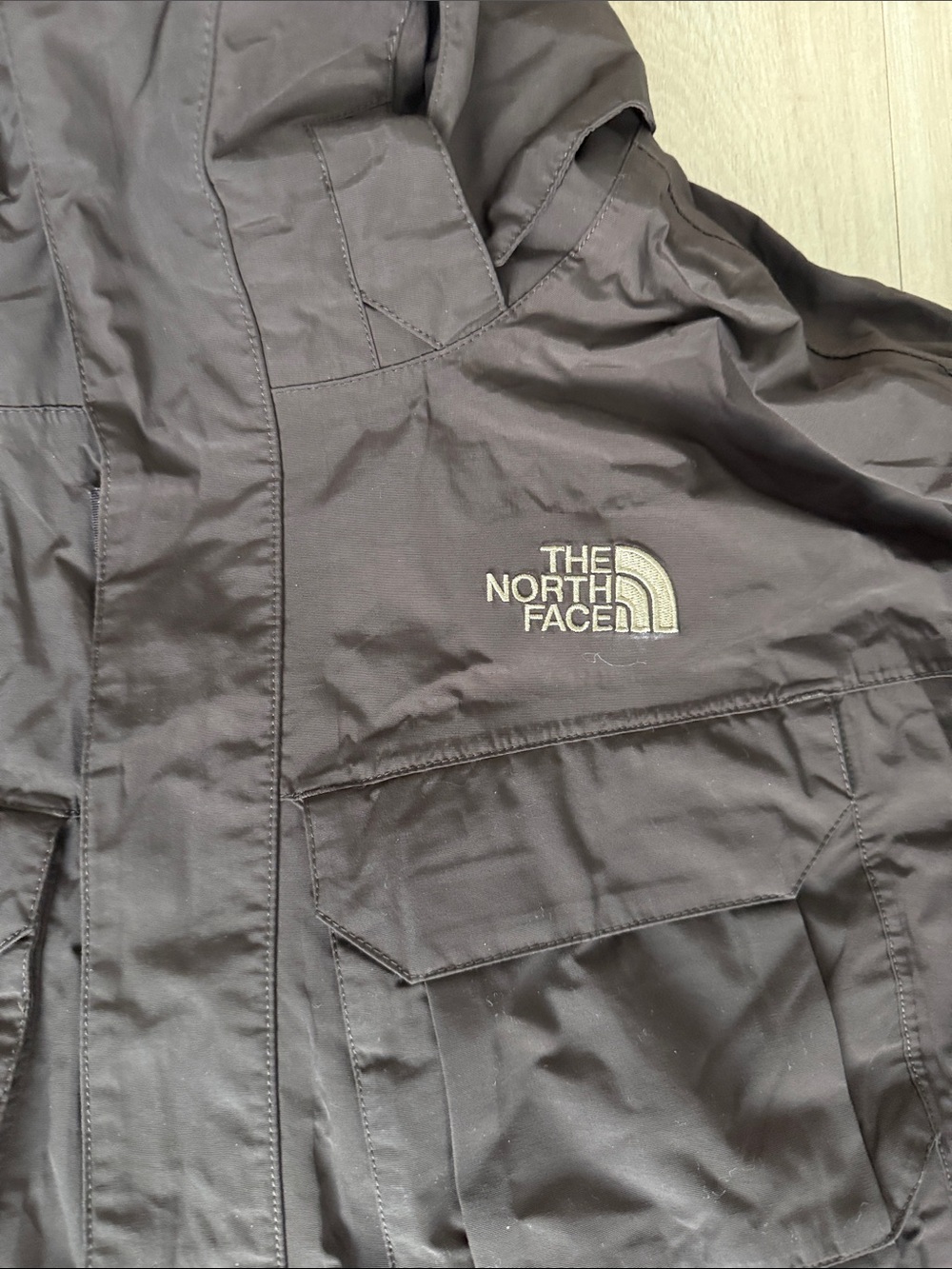 The North Face Brown Hooded Raincoat with Mint Lining - Picture 2 of 6